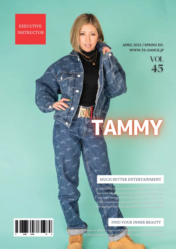 TAMMYの紹介パネル(店内に飾っている表紙風のパネル)