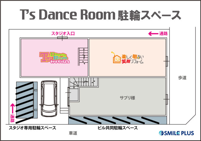 T's Dance Room専用の駐輪スペースを新設しましたの写真